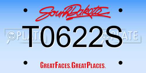 T0622S South Dakota License Plate