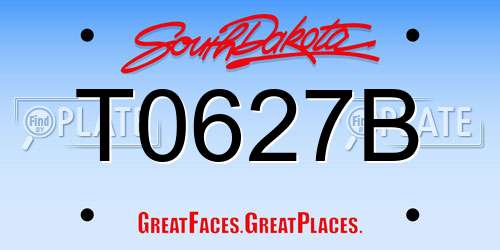 T0627B South Dakota License Plate