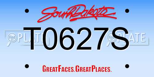 T0627S South Dakota License Plate