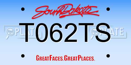 T062TS South Dakota License Plate