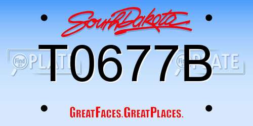 T0677B South Dakota License Plate
