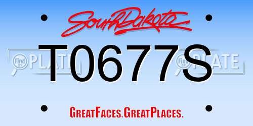 T0677S South Dakota License Plate