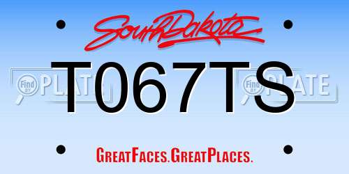 T067TS South Dakota License Plate