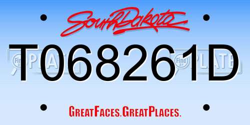 T068261D South Dakota License Plate