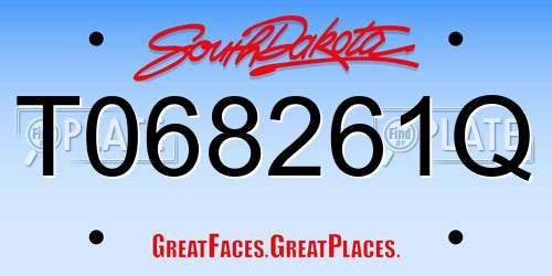 T068261Q South Dakota License Plate