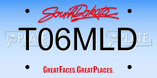 T06MLD South Dakota License Plate