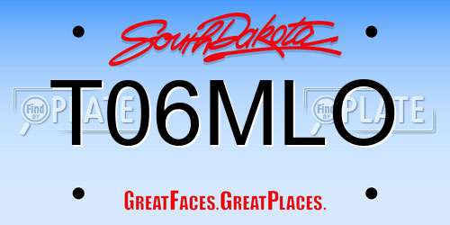 T06MLO South Dakota License Plate