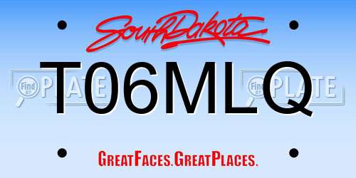 T06MLQ South Dakota License Plate