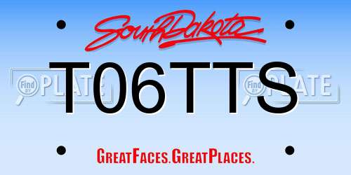 T06TTS South Dakota License Plate