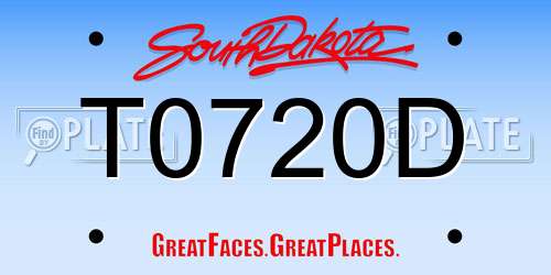 T0720D South Dakota License Plate