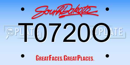 T0720O South Dakota License Plate