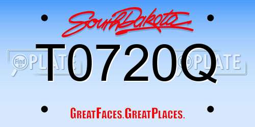 T0720Q South Dakota License Plate