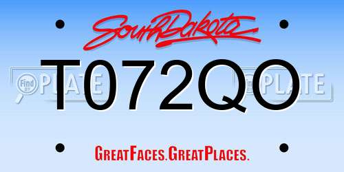 T072QO South Dakota License Plate
