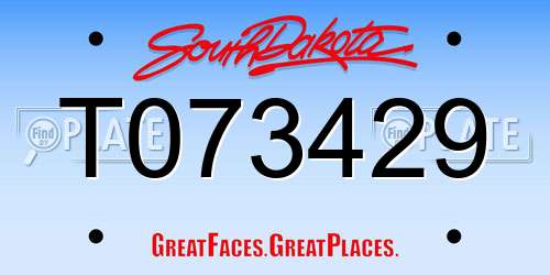 T073429 South Dakota License Plate
