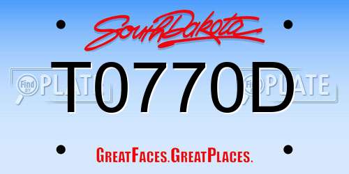 T0770D South Dakota License Plate