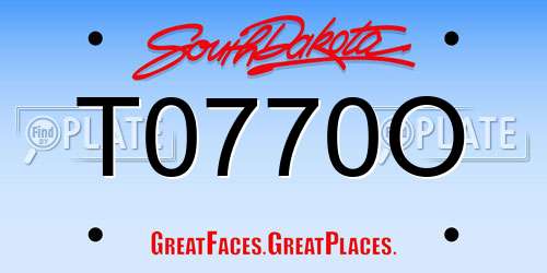 T0770O South Dakota License Plate