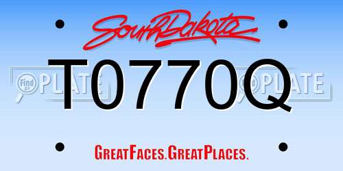 T0770Q South Dakota License Plate