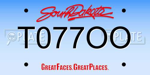 T077OO South Dakota License Plate