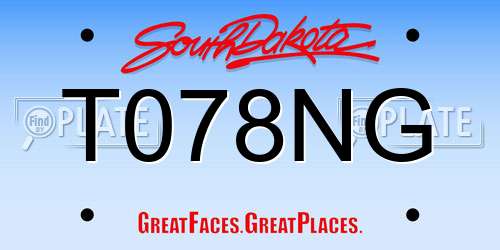 T078NG South Dakota License Plate