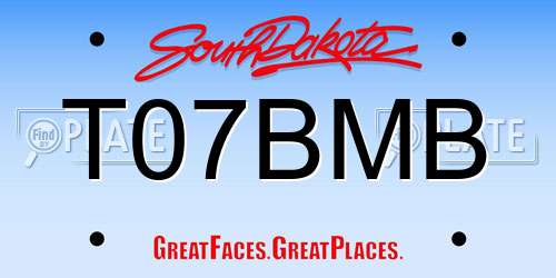 T07BMB South Dakota License Plate