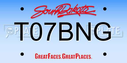 T07BNG South Dakota License Plate