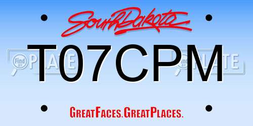 T07CPM South Dakota License Plate