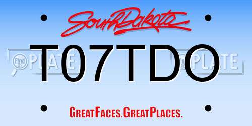 T07TDO South Dakota License Plate