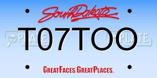 T07TOO South Dakota License Plate