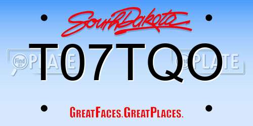 T07TQO South Dakota License Plate