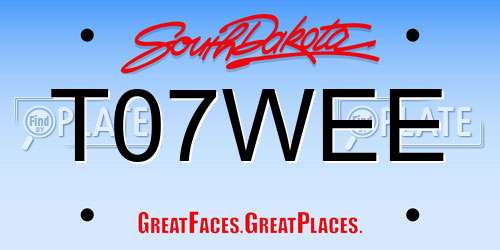 T07WEE South Dakota License Plate