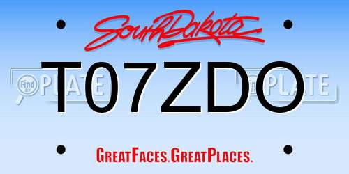 T07ZDO South Dakota License Plate
