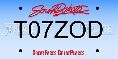 T07ZOD South Dakota License Plate