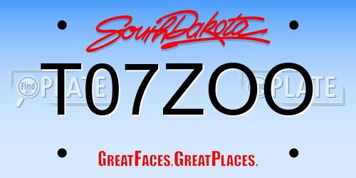 T07ZOO South Dakota License Plate