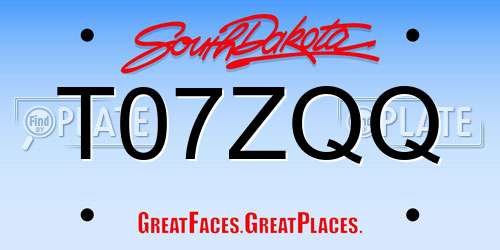 T07ZQQ South Dakota License Plate