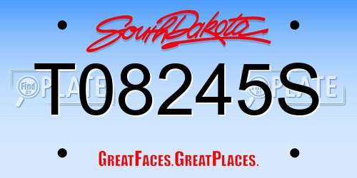 T08245S South Dakota License Plate