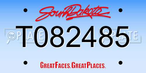 T082485 South Dakota License Plate