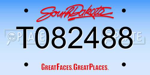 T082488 South Dakota License Plate