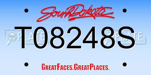 T08248S South Dakota License Plate