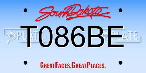 T086BE South Dakota License Plate