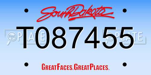 T087455 South Dakota License Plate