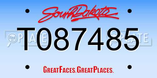 T087485 South Dakota License Plate