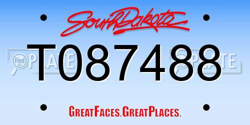 T087488 South Dakota License Plate