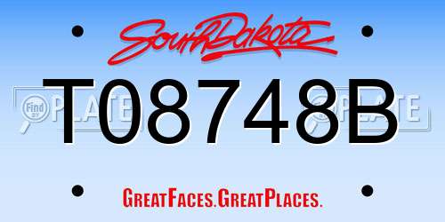 T08748B South Dakota License Plate