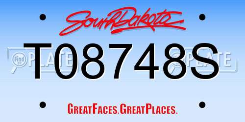 T08748S South Dakota License Plate