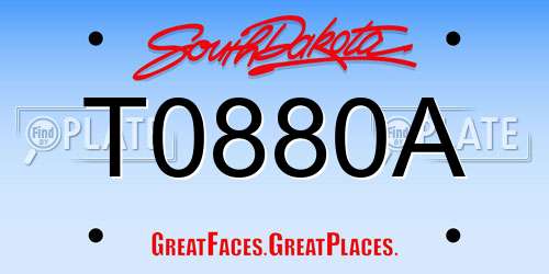 T0880A South Dakota License Plate