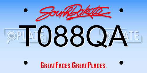 T088QA South Dakota License Plate