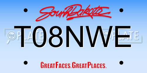 T08NWE South Dakota License Plate