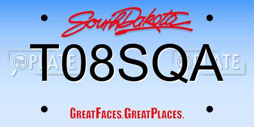 T08SQA South Dakota License Plate