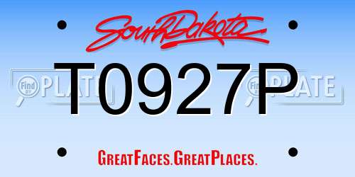 T0927P South Dakota License Plate