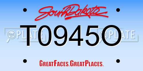 T0945O South Dakota License Plate